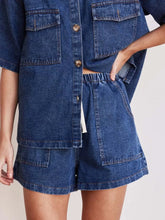 Elastic Waist Denim Shorts OutfitFlow